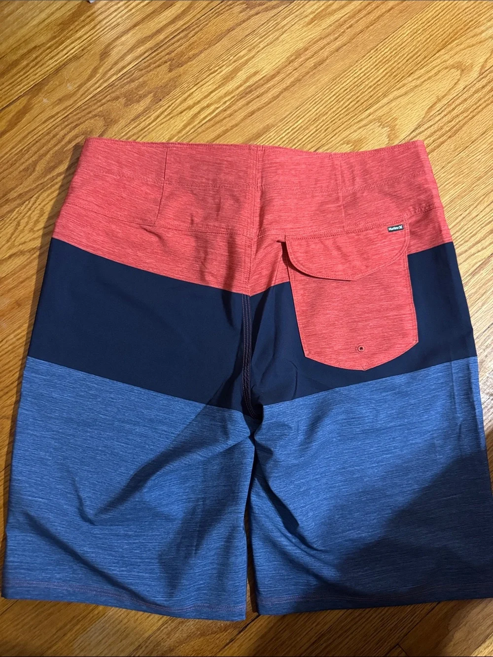 Hurley Red, Navy & Blue Colorblock Swim Shorts